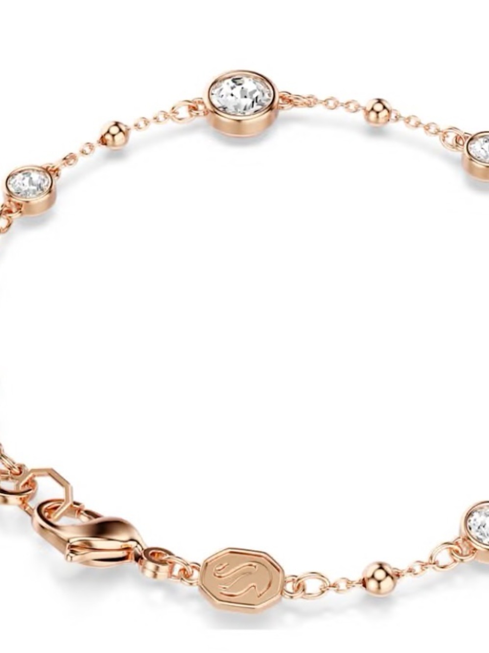 New Swarovski Rose Gold Tone Bracelet with Clear Crystal Accents - Picture 4 of 7